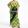 Custom Aotearoa Atua Tanemahuta Off Shoulder Maxi Dress God Of Forests Koru Patterns Koru Patterns