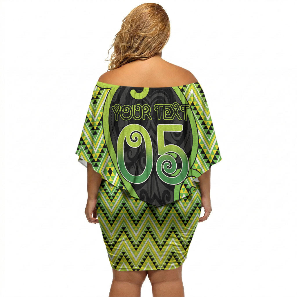 Custom Aotearoa Atua Tanemahuta Off Shoulder Short Dress God Of Forests Koru Patterns Koru Patterns
