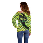 Custom Aotearoa Atua Tanemahuta Off Shoulder Sweater God Of Forests Koru Patterns Koru Patterns