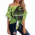 Custom Aotearoa Atua Tanemahuta Off Shoulder Wrap Waist Top God Of Forests Koru Patterns Koru Patterns