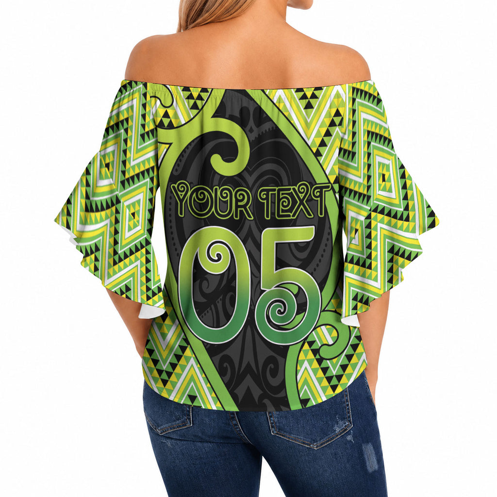 Custom Aotearoa Atua Tanemahuta Off Shoulder Wrap Waist Top God Of Forests Koru Patterns Koru Patterns