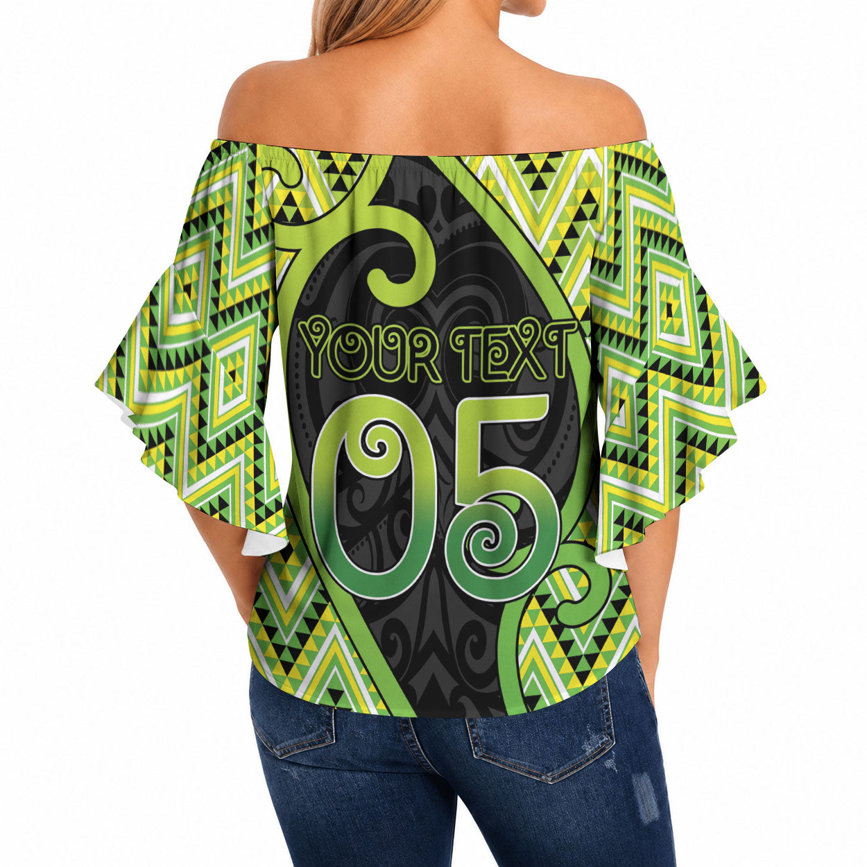 Custom Aotearoa Atua Tanemahuta Off Shoulder Wrap Waist Top God Of Forests Koru Patterns Koru Patterns