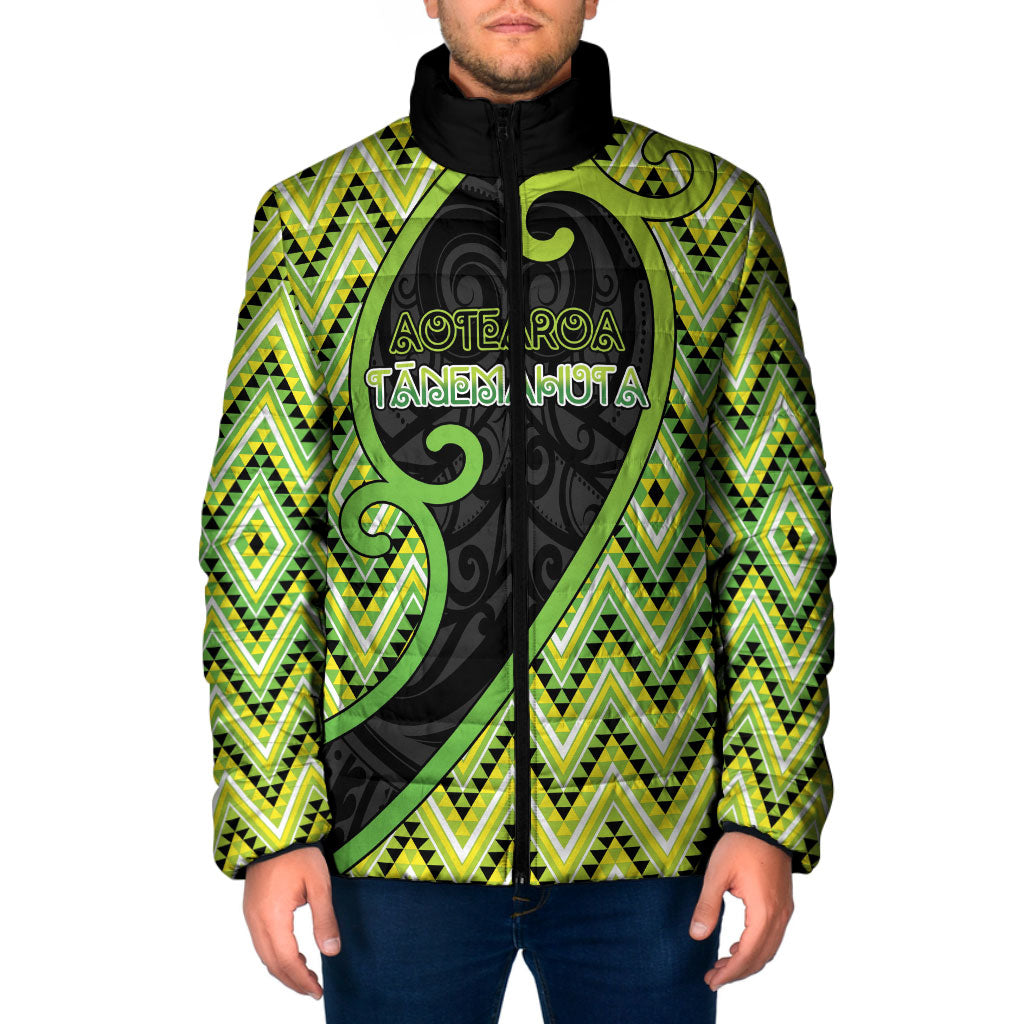 Custom Aotearoa Atua Tanemahuta Padded Jacket God Of Forests Koru Patterns Koru Patterns