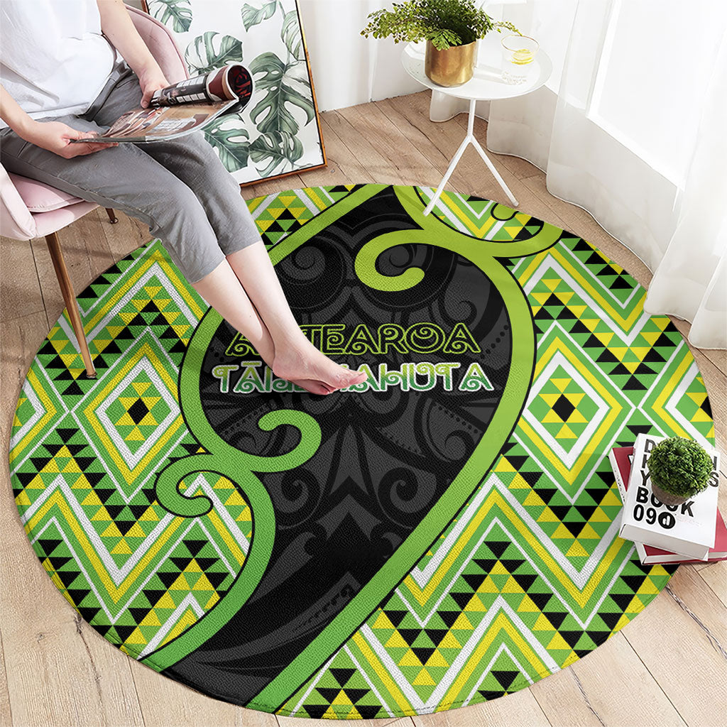 Aotearoa Atua Tanemahuta Round Carpet God Of Forests Koru Patterns Koru Patterns