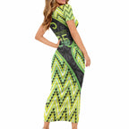 Custom Aotearoa Atua Tanemahuta Short Sleeve Bodycon Dress God Of Forests Koru Patterns Koru Patterns