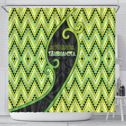 Aotearoa Atua Tanemahuta Shower Curtain God Of Forests Koru Patterns Koru Patterns