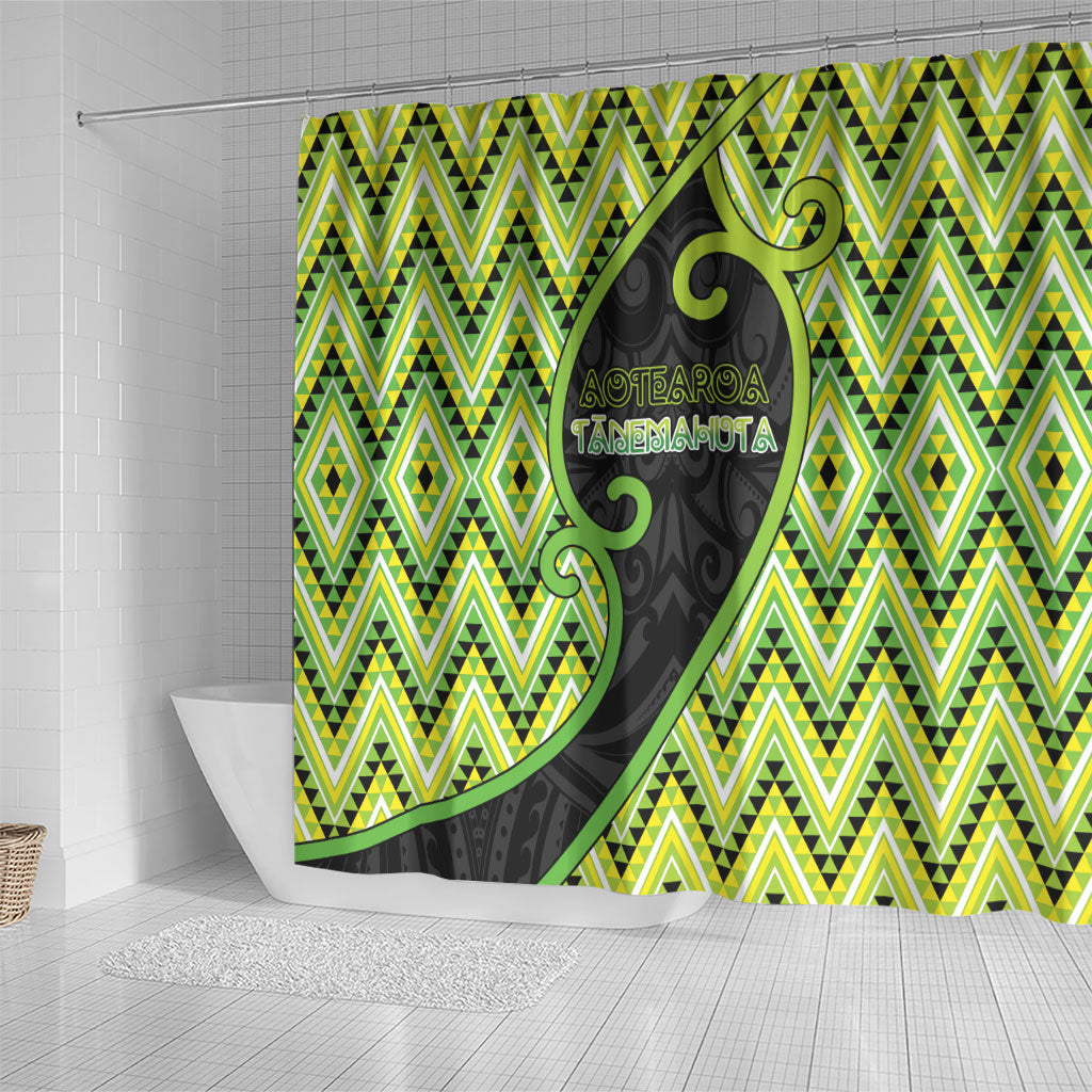 Aotearoa Atua Tanemahuta Shower Curtain God Of Forests Koru Patterns Koru Patterns