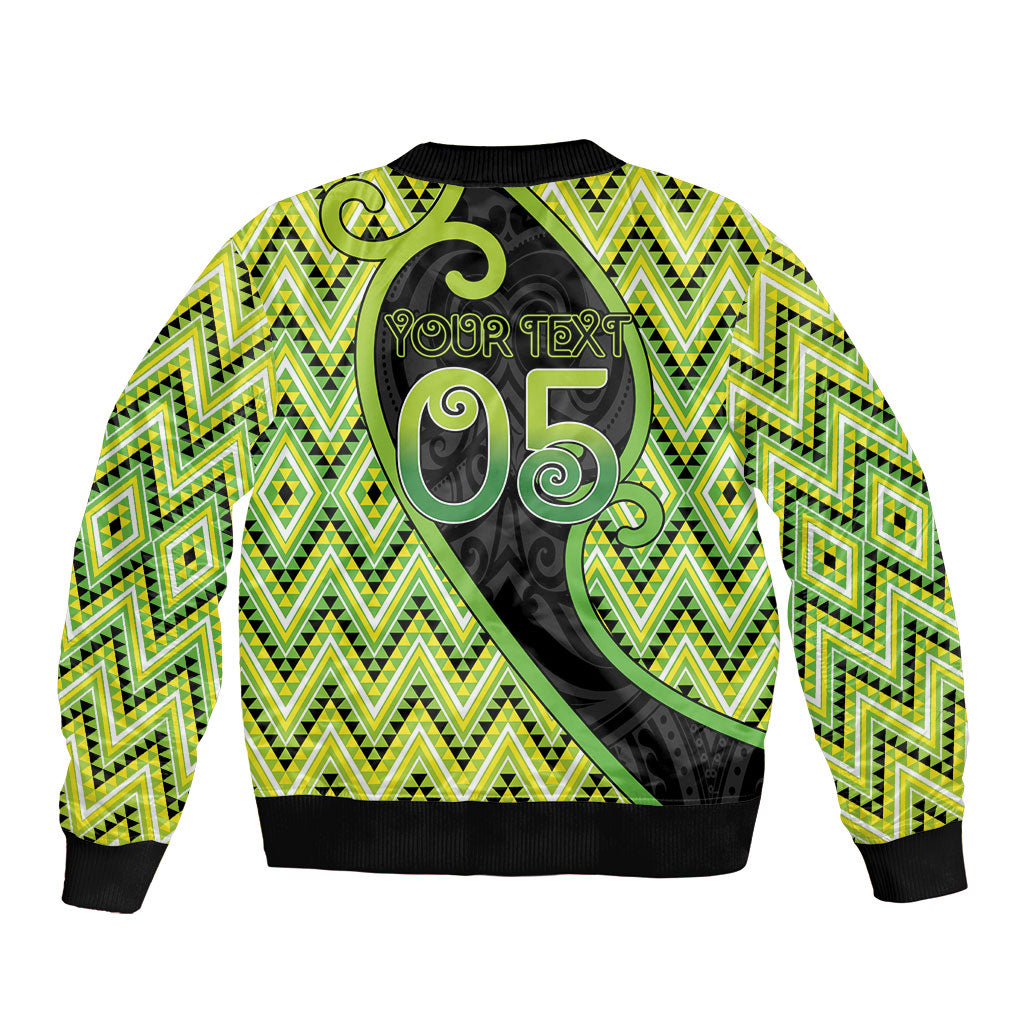 Custom Aotearoa Atua Tanemahuta Sleeve Zip Bomber Jacket God Of Forests Koru Patterns Koru Patterns
