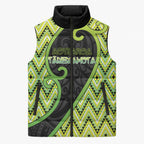Custom Aotearoa Atua Tanemahuta Sleeveless Puffer Jacket God Of Forests Koru Patterns Koru Patterns
