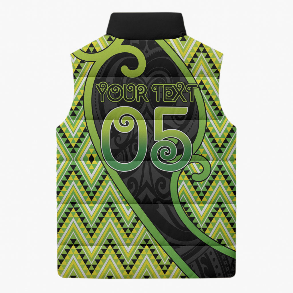 Custom Aotearoa Atua Tanemahuta Sleeveless Puffer Jacket God Of Forests Koru Patterns Koru Patterns