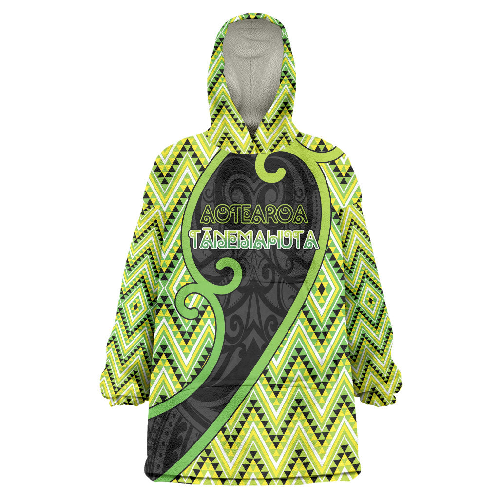 Custom Aotearoa Atua Tanemahuta Wearable Blanket Hoodie God Of Forests Koru Patterns Koru Patterns