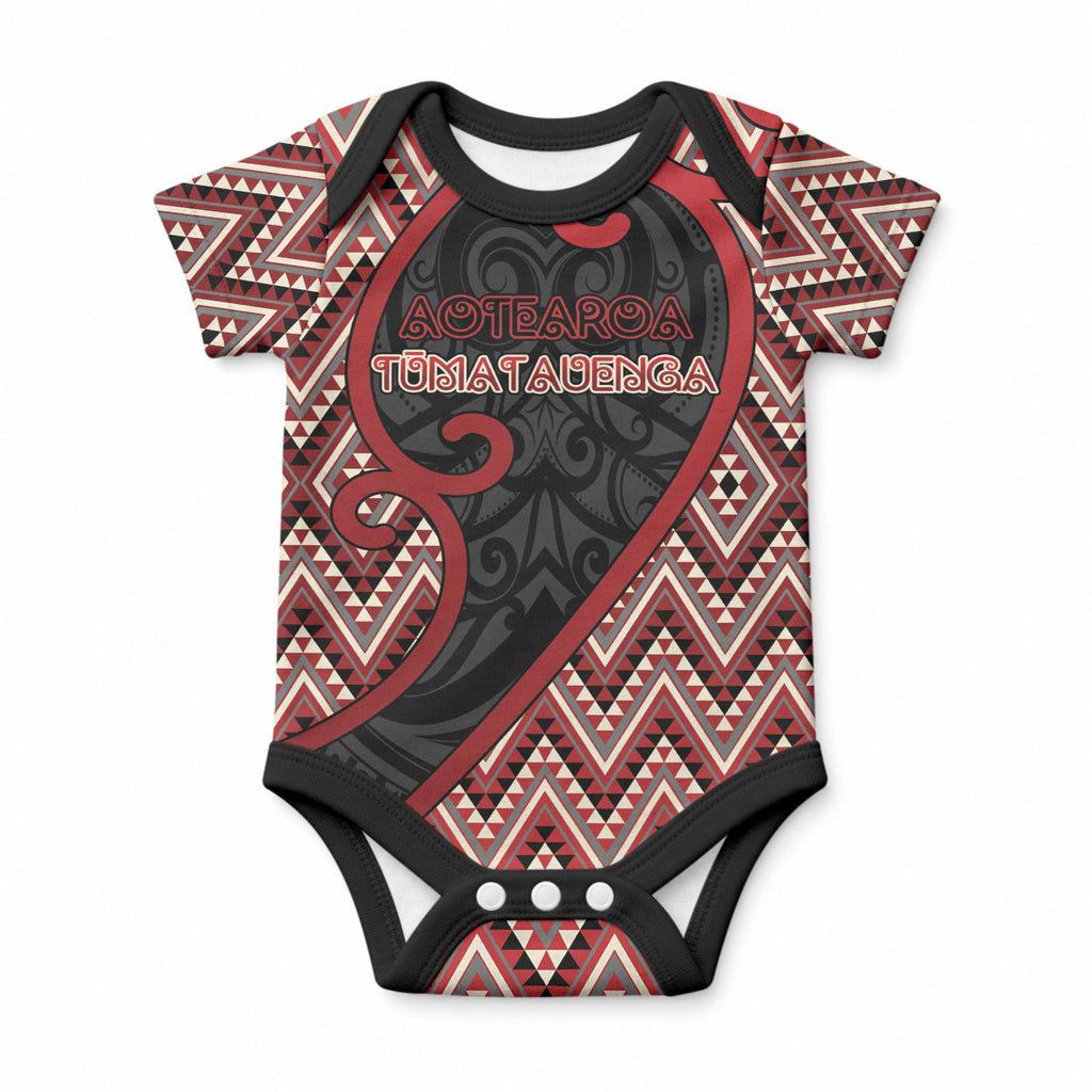 Custom Aotearoa Atua Tumatauenga Baby Onesie God Of War Koru Patterns
