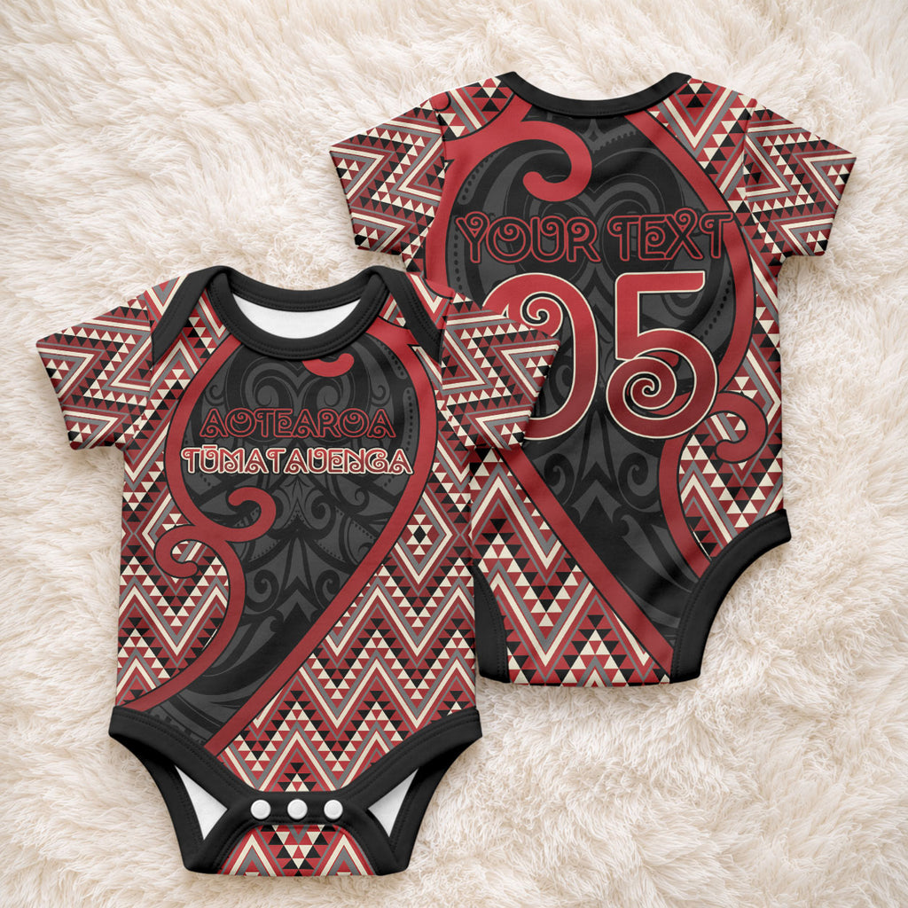 Custom Aotearoa Atua Tumatauenga Baby Onesie God Of War Koru Patterns