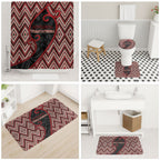 Aotearoa Atua Tumatauenga Bathroom Set God Of War Koru Patterns