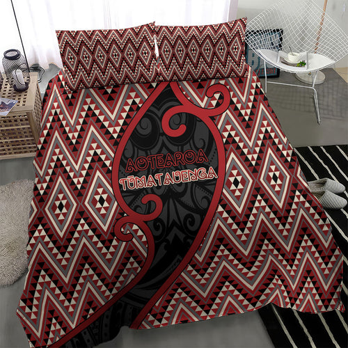 Aotearoa Atua Tumatauenga Bedding Set God Of War Koru Patterns