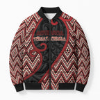 Custom Aotearoa Atua Tumatauenga Bomber Puffer Jacket God Of War Koru Patterns