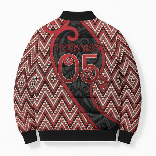 Custom Aotearoa Atua Tumatauenga Bomber Puffer Jacket God Of War Koru Patterns