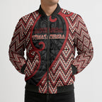 Custom Aotearoa Atua Tumatauenga Bomber Puffer Jacket God Of War Koru Patterns