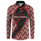 Custom Aotearoa Atua Tumatauenga Button Sweatshirt God Of War Koru Patterns