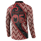 Custom Aotearoa Atua Tumatauenga Button Sweatshirt God Of War Koru Patterns