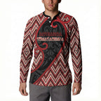 Custom Aotearoa Atua Tumatauenga Button Sweatshirt God Of War Koru Patterns