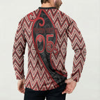 Custom Aotearoa Atua Tumatauenga Button Sweatshirt God Of War Koru Patterns