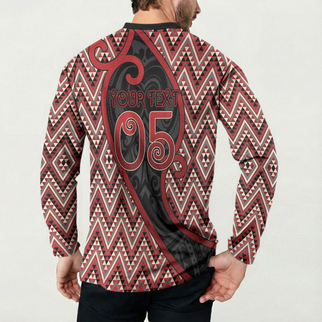 Custom Aotearoa Atua Tumatauenga Button Sweatshirt God Of War Koru Patterns