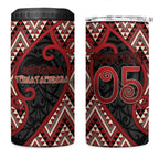 Custom Aotearoa Atua Tumatauenga 4 in 1 Can Cooler Tumbler God Of War Koru Patterns