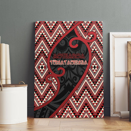 Aotearoa Atua Tumatauenga Canvas Wall Art God Of War Koru Patterns
