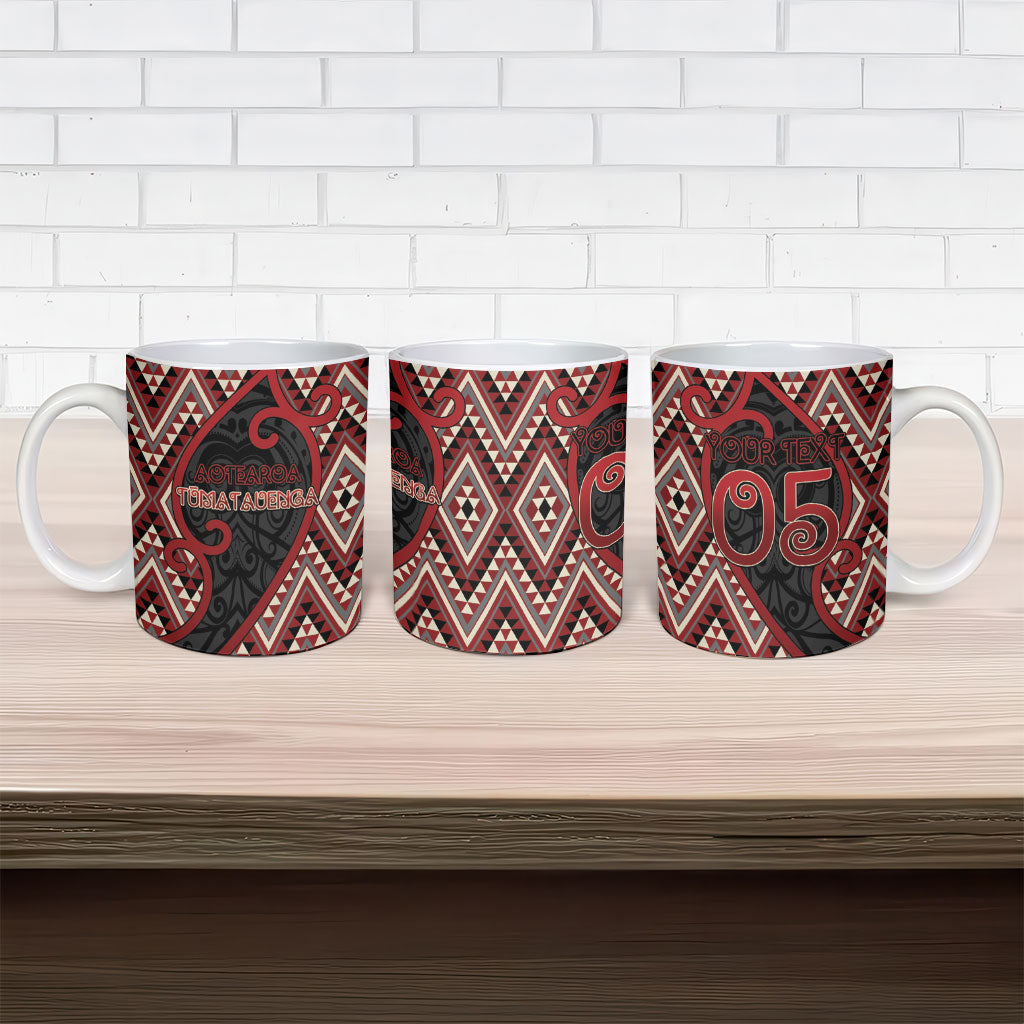 Custom Aotearoa Atua Tumatauenga Ceramic Mug God Of War Koru Patterns
