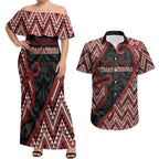 Custom Aotearoa Atua Tumatauenga Couples Matching Off Shoulder Maxi Dress and Hawaiian Shirt God Of War Koru Patterns