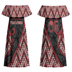 Custom Aotearoa Atua Tumatauenga Couples Matching Off Shoulder Maxi Dress and Hawaiian Shirt God Of War Koru Patterns