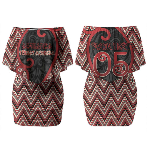Custom Aotearoa Atua Tumatauenga Couples Matching Off Shoulder Short Dress and Hawaiian Shirt God Of War Koru Patterns