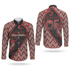 Custom Aotearoa Atua Tumatauenga Couples Matching Off The Shoulder Long Sleeve Dress and Long Sleeve Button Shirt God Of War Koru Patterns