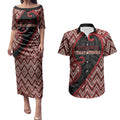 Custom Aotearoa Atua Tumatauenga Couples Matching Puletasi and Hawaiian Shirt God Of War Koru Patterns