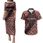 Custom Aotearoa Atua Tumatauenga Couples Matching Puletasi and Hawaiian Shirt God Of War Koru Patterns