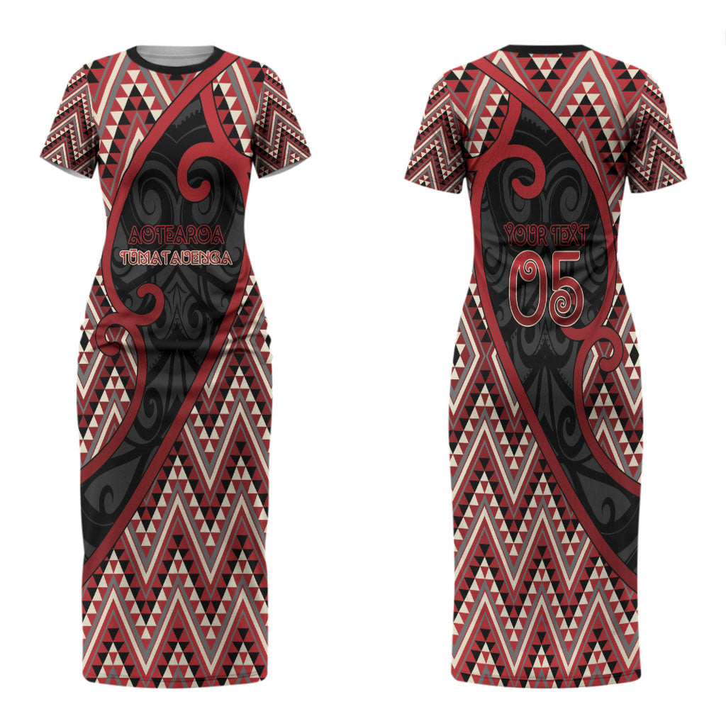 Custom Aotearoa Atua Tumatauenga Couples Matching Short Sleeve Bodycon Dress and Hawaiian Shirt God Of War Koru Patterns