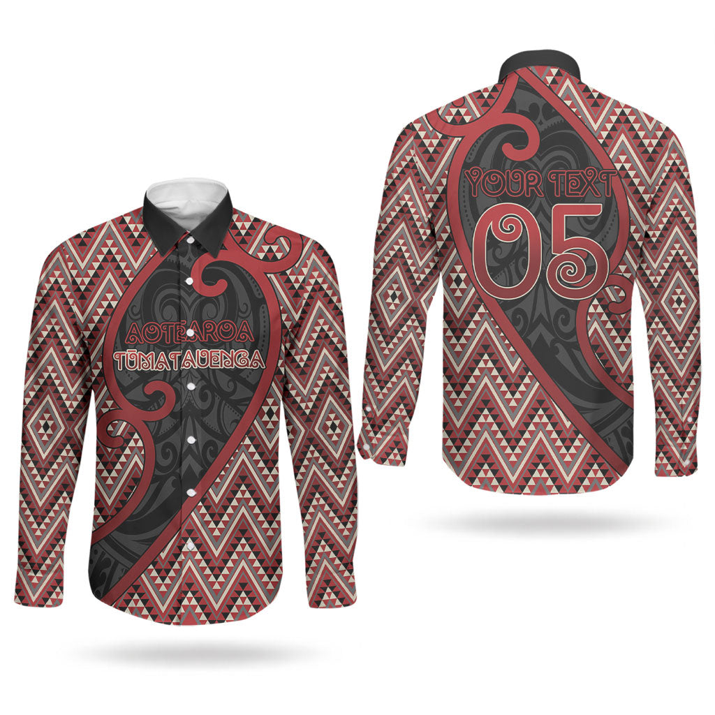 Custom Aotearoa Atua Tumatauenga Couples Matching Short Sleeve Bodycon Dress and Long Sleeve Button Shirt God Of War Koru Patterns