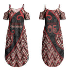 Custom Aotearoa Atua Tumatauenga Couples Matching Summer Maxi Dress and Hawaiian Shirt God Of War Koru Patterns