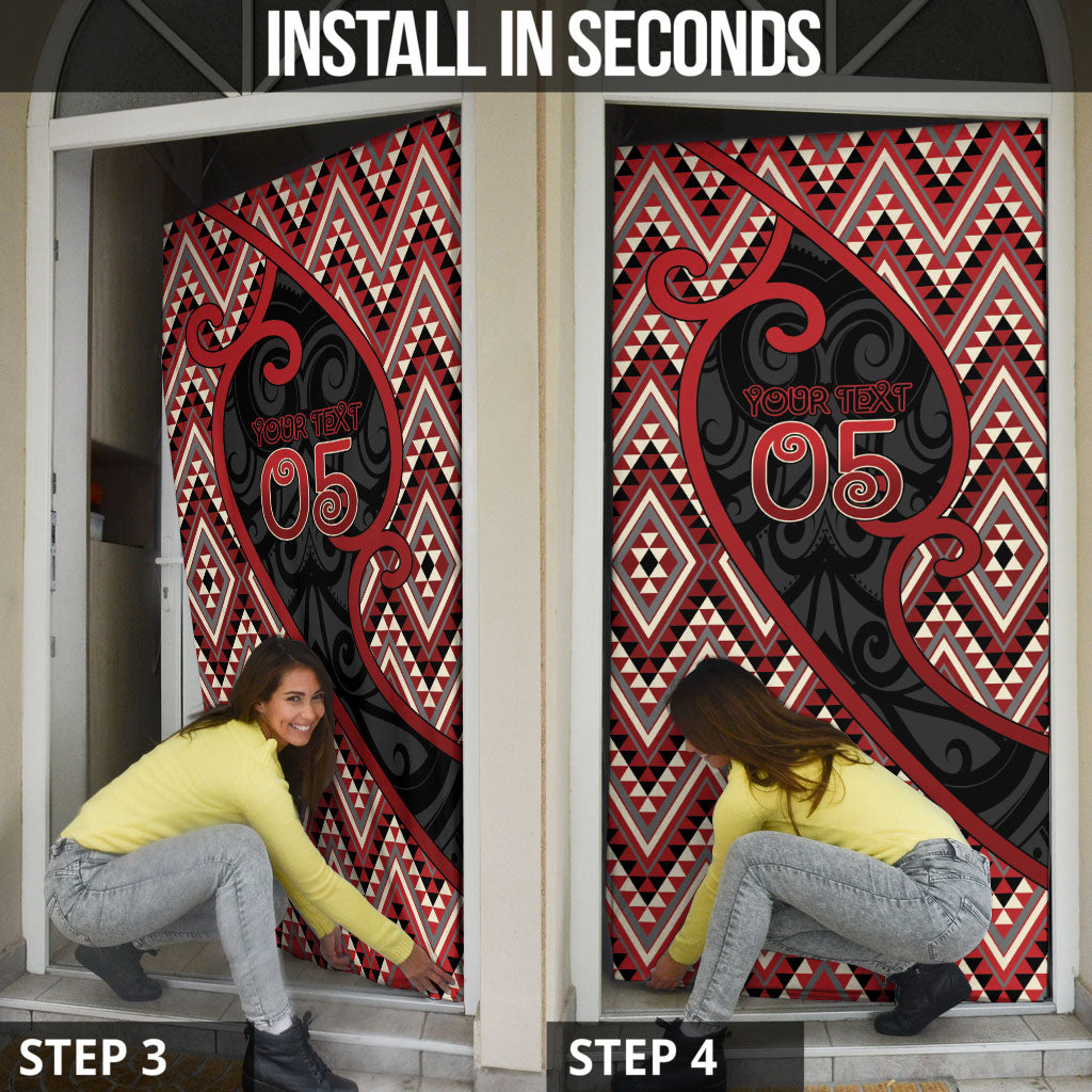 Custom Aotearoa Atua Tumatauenga Door Cover God Of War Koru Patterns