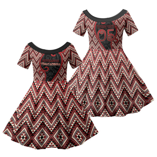 Custom Aotearoa Atua Tumatauenga Family Matching Off Shoulder Maxi Dress and Hawaiian Shirt God Of War Koru Patterns
