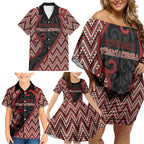 Custom Aotearoa Atua Tumatauenga Family Matching Off Shoulder Short Dress and Hawaiian Shirt God Of War Koru Patterns