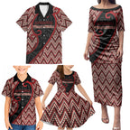 Custom Aotearoa Atua Tumatauenga Family Matching Puletasi and Hawaiian Shirt God Of War Koru Patterns