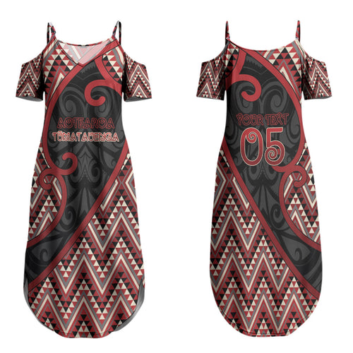 Custom Aotearoa Atua Tumatauenga Family Matching Summer Maxi Dress and Hawaiian Shirt God Of War Koru Patterns