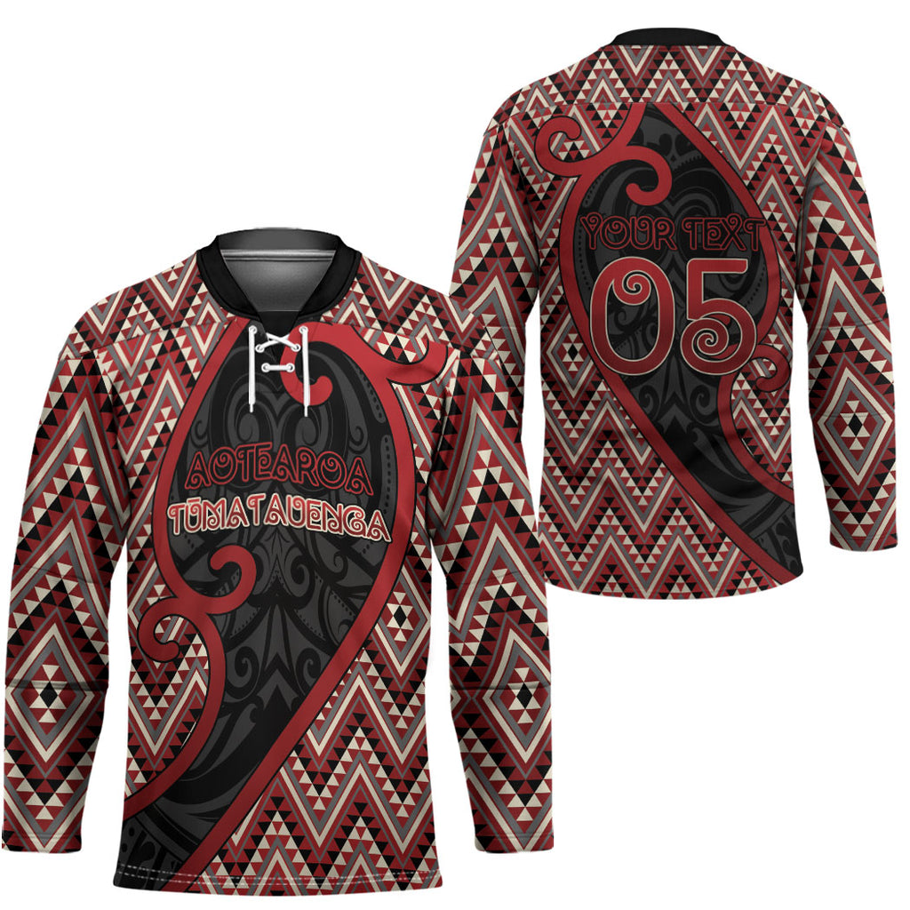 Custom Aotearoa Atua Tumatauenga Hockey Jersey God Of War Koru Patterns