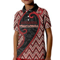 Custom Aotearoa Atua Tumatauenga Kid Polo Shirt God Of War Koru Patterns