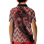 Custom Aotearoa Atua Tumatauenga Kid Polo Shirt God Of War Koru Patterns
