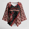Custom Aotearoa Atua Tumatauenga Kimono Sleeve Blouse God Of War Koru Patterns