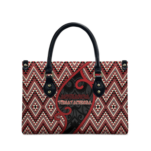 Aotearoa Atua Tumatauenga Leather Bag God Of War Koru Patterns