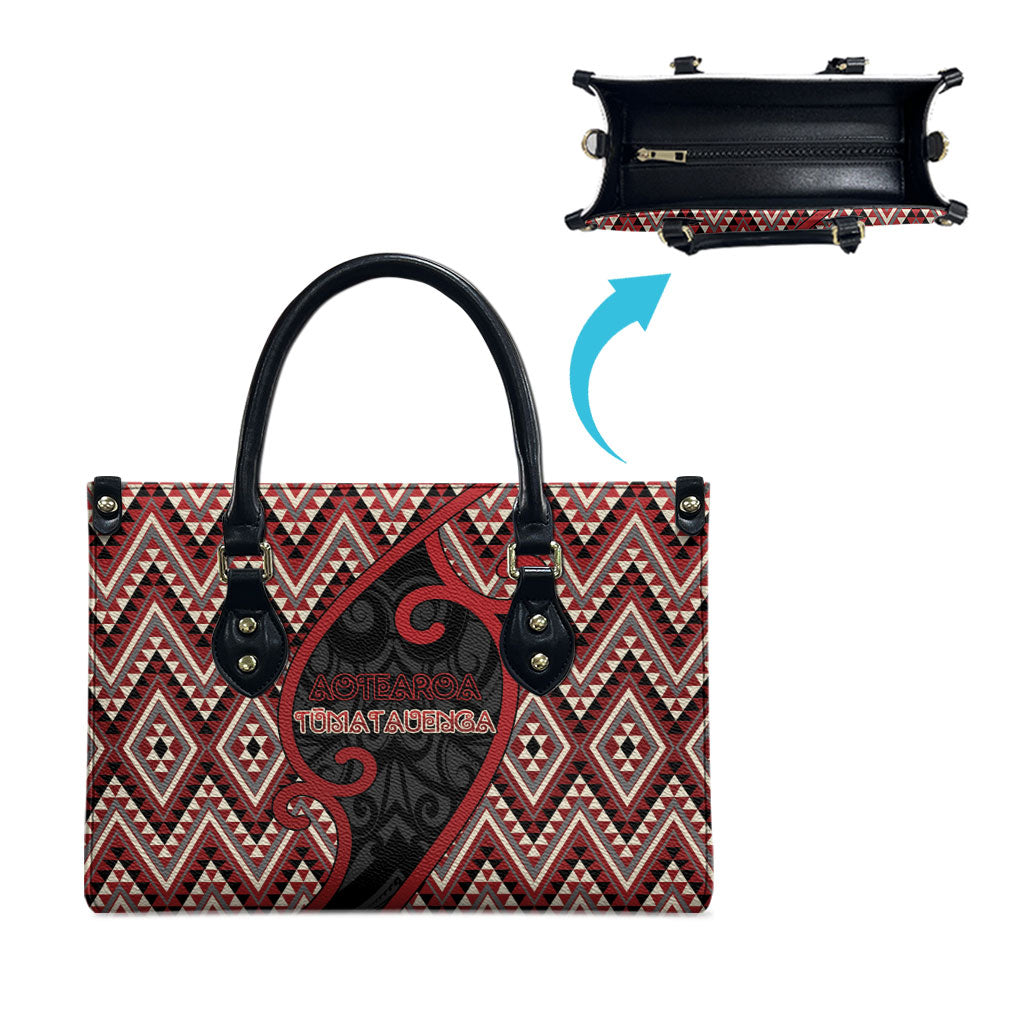 Aotearoa Atua Tumatauenga Leather Bag God Of War Koru Patterns